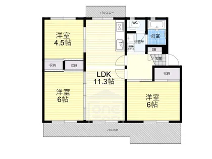 陽和台第3住宅3号棟【5階】の間取り
