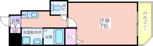 K-フロント今宮1番館【6階】の間取り