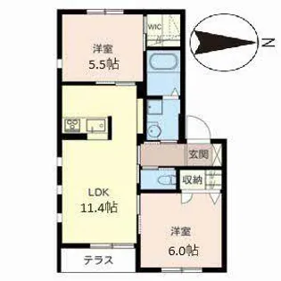 シャーメゾン UN【0105号室】の間取り
