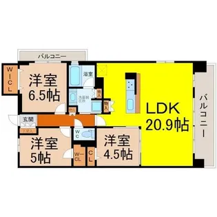 プレサンスロジェ金山セリエ【11階】の間取り