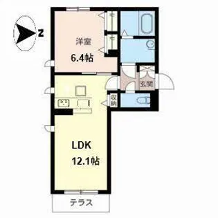 カステッロ はなふさII【0105号室】の間取り