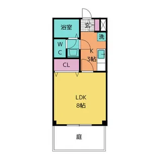 ライフイン・セントレイル【1階】の間取り
