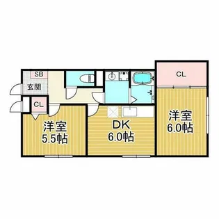 リブレメゾン仁川【1階】の間取り