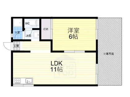 エコーハイツ【1階】の間取り