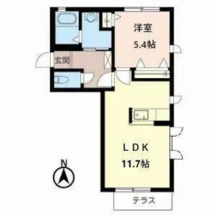 アンソレイエ九重I【0101号室】の間取り