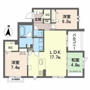 エグゼスト ネロ【0201号室】の間取り