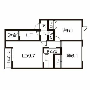 ユーフォリアB【2階】の間取り