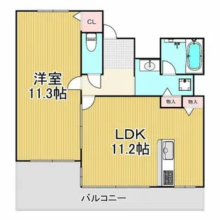 白鷹苦楽園マンション【6階】の間取り