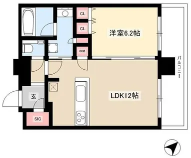 グランドメゾン池下ザ・タワー【709号室】の間取り