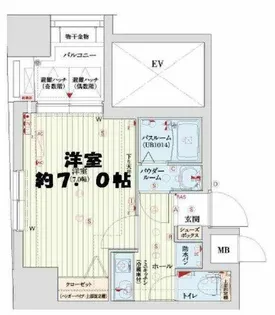 プロシード大阪梅田ポーション【13階】の間取り