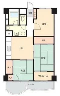 青山スカイハイツ【402号室】の間取り
