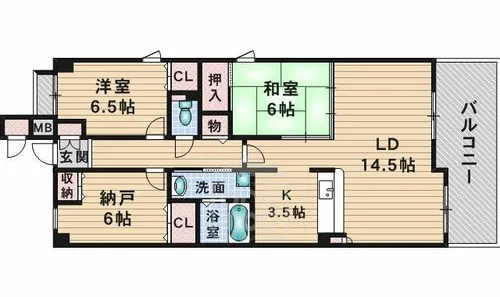 アンソレイエ【1階】の間取り
