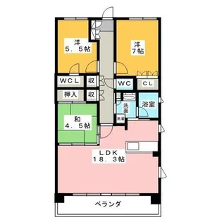 東山公園レジデンス【6階】の間取り