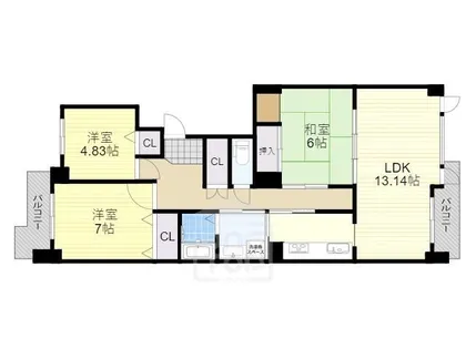 イトーピア紫明園【3階】の間取り