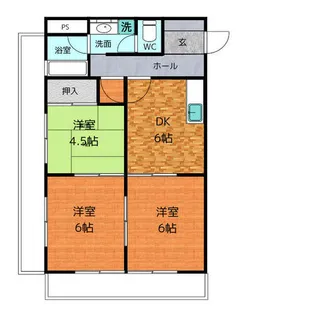 豊ハイツ【2階】の間取り