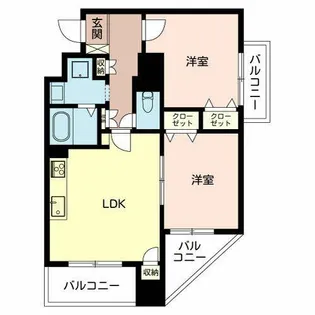 難波サウスヴィラ【0402号室】の間取り