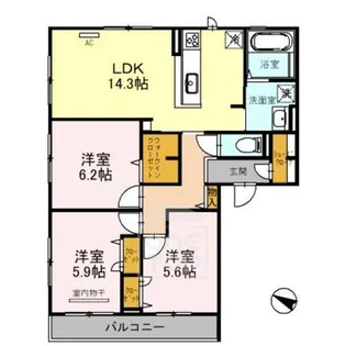 プレサージュ香音【2階】の間取り