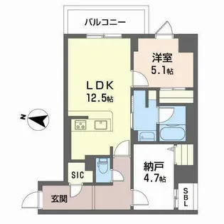 バリオ西本町【0403号室】の間取り