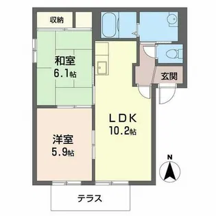 バリュージュ K【0103号室】の間取り