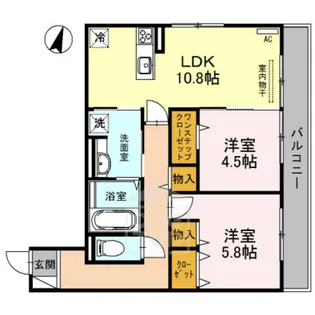 レコルトエピ千里丘東【2階】の間取り