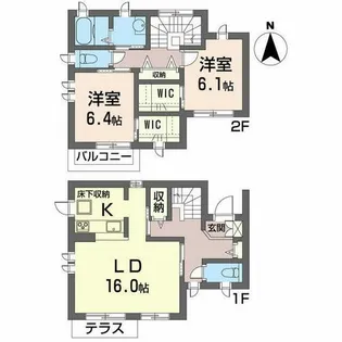 リュープラティーク【A102号室】の間取り
