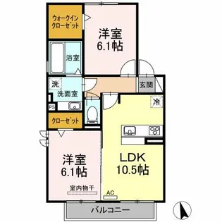 イルソーレ神山【202号室】の間取り