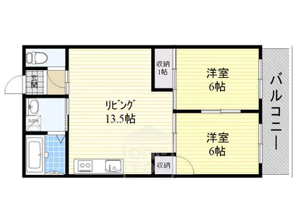 サニーコーポ西口【4階】の間取り
