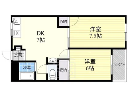 サンハイツ岸辺【3階】の間取り
