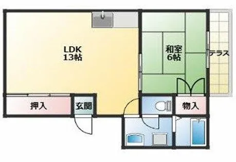 ユーアイコーポ【1階】の間取り