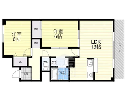 エイト摂津【2階】の間取り