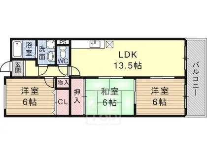 フロール南茨木【3階】の間取り
