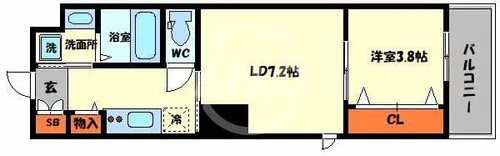スプランディッド堀江【11階】の間取り