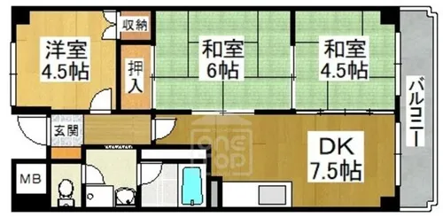 パークハイツミシマ2【4階】の間取り