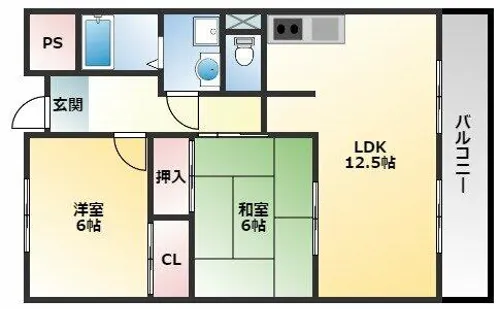 ミラーハイツタバタ【1階】の間取り