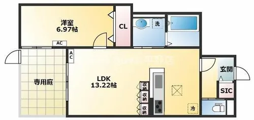 Peaceful is 南田辺【1階】の間取り