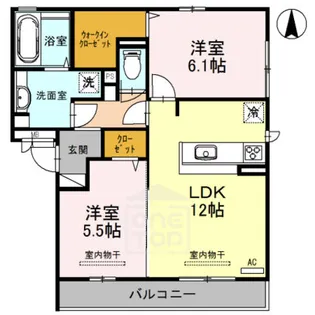 エスポワールルミエール【2階】の間取り