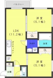 Treventi美術館西【4階】の間取り