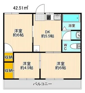 スカイハイツシンカワ【2階】の間取り