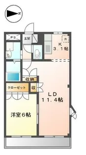 メルヴェールI【2階】の間取り