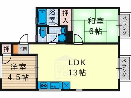 高井ハイツC棟【2階】の間取り