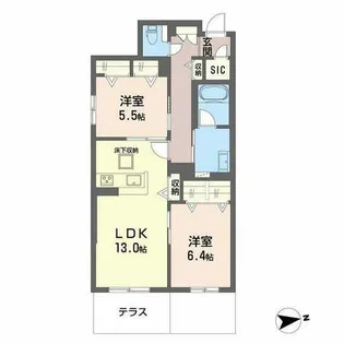 シャーメゾン渋川III【1階】の間取り