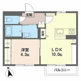 ラヴェール杏【1階】の間取り