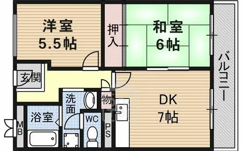 サンハイツサワヒラ【4階】の間取り
