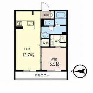 カーサ・西泉丘【A302号室】の間取り