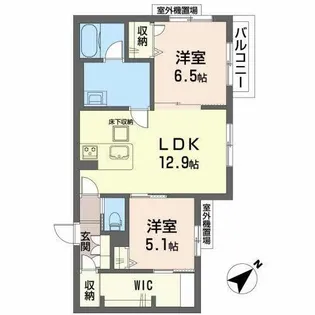 シャーメゾン淡海【0102号室】の間取り