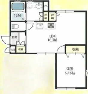 アートコーポ東太子【1階】の間取り