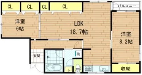 シビック中川【2階】の間取り