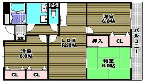 ラフィーネ壱番館【3階】の間取り