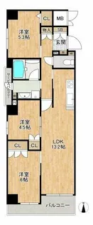 サンマイン北浜(Sun Main Kitahama)【13階】の間取り