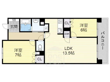 UURコート茨木東中条【5階】の間取り